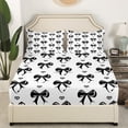thumbnail image 3 of Erosebridal Princess Bowknot Sheet Set Queen, Black Bow Bedding Sets Queen Size, Cartoon Decor,, 3 of 7