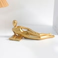 thumbnail image 2 of JoyMoreHome Reading Lying on The Side Figurine, Funny Tabletop Decor, Small Gold Paperweight, 2 of 6