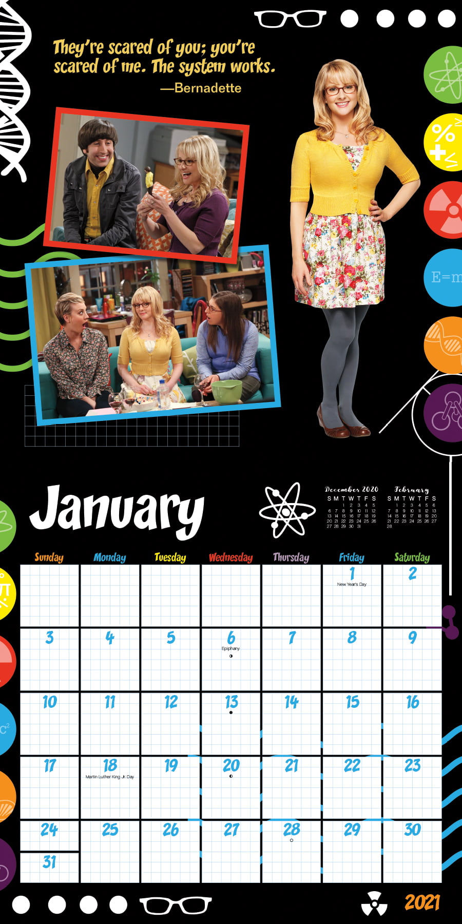 DateWorks The Big Bang Theory 2021 Wall Calendar 12" x 12"