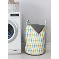 thumbnail image 3 of Cartoon Laundry Bag, Funny Rabbits in Human Anatomy Bunny Animals of Forest Themed Repetition, Hamper Basket with Handles Drawstring Closure for Laundromats, 13" x 19", Multicolor, by Ambesonne, 3 of 4
