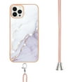thumbnail image 3 of SaniMore for iPhone 15 Pro Max 6.7" 2023 Case with Detachable Crossbody Lanyard Shockproof TPU Backplane Marble Pattern Luxury Fashion Anti-drop Slim Lightweight Cover, White, 3 of 4