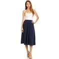 thumbnail image 3 of Moa Collection Women's Casual High Waist A-Line Midi Skirt with Elastic Waistband, 3 of 6