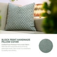 thumbnail image 5 of Elegant Pure Linen Pillow Covers with Hand Block Print By Fabdivine, 18X18, Throw Pillowcase Cushion Cover with Zipper for Sofa, Couch, Home Décor, Outdoor, Farmhouse, Living Room, Pink City Jaal, 5 of 8