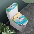 thumbnail image 2 of HELLHERO Toilet Lid Covers, Elastic Edge Soft Stays in Place, Stylish Universal Stretch, Round Toilet Lid Dust Cover, 2 of 5