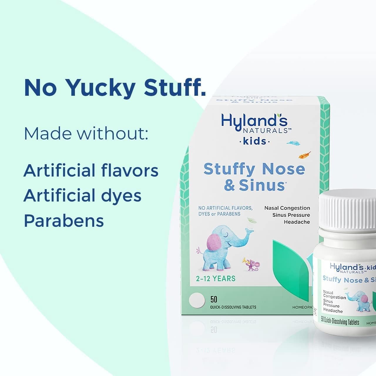 4 Kids, Stuffy Nose and Sinus, 2-12 Years, 50 Quick-Dissolving Tablets, Hyland's