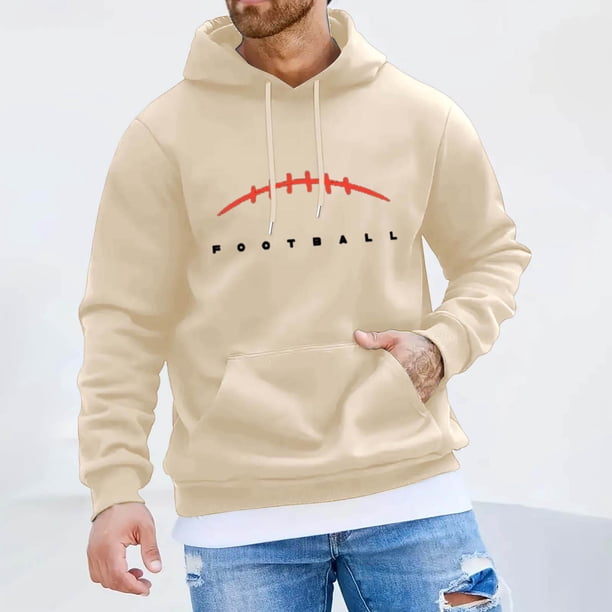 WILLBEST Sudaderas Navideñas Male Rugby Print Sweatshirt Long Sleeve Hooded Sweatshirt Grande