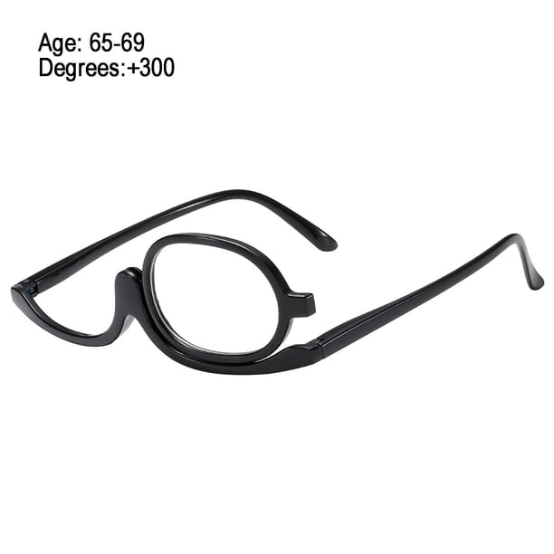 Gafas de lectura bifocales de montura plegable giratorias – Gafas lectoras de maquillaje cosmético de doble cara para maquillaje de precisión en los ojos, 13,4x4,2 cm, 1 pack