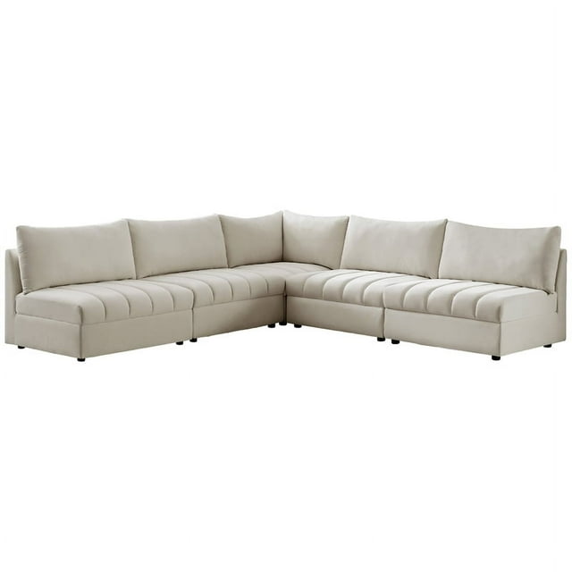 Meridian Furniture Jacob Cream Velvet Modular Sectional