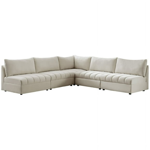Meridian Furniture Jacob Cream Velvet Modular Sectional