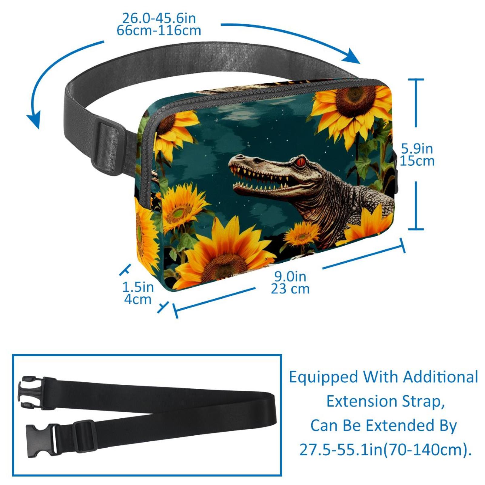 Crocodile star Running Belt Waist Bag Fanny Packs, Lightweight Adjustable with Extension Strap, Unisex