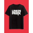 thumbnail image 1 of Men's Summer Casual Black T-Shirt with "LINK PARK" Graphic - Crew Neck, Cotton, Machine Washable, Casual Sporty Tee, Summer Gifts, 1 of 6