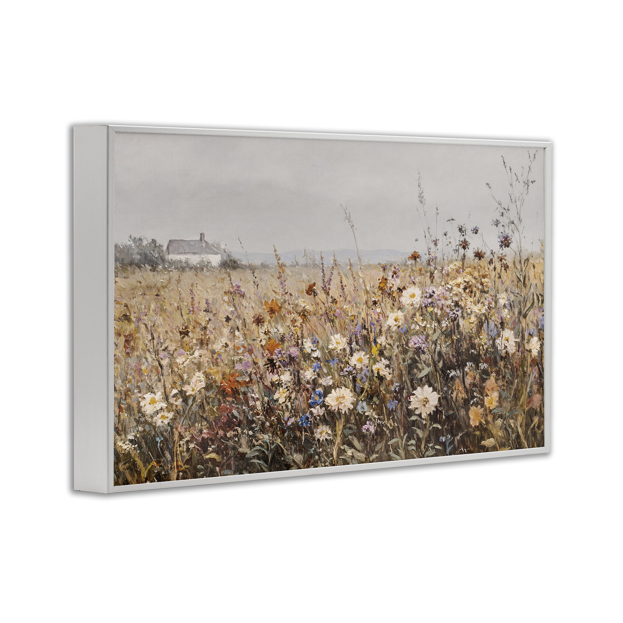 Stupell Industries Quaint Cottage Meadow White Framed Giclee Art, design by Jacky Ngan