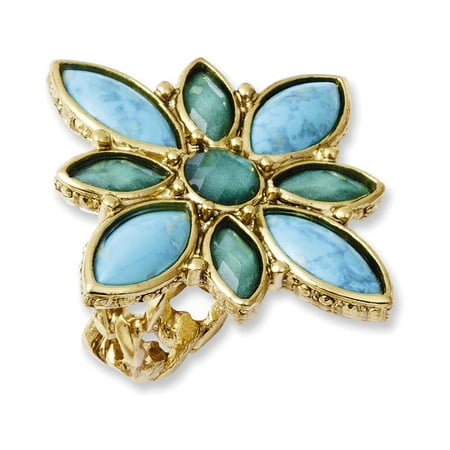 Laundry Gold-tone Resin & Simulated Composite Stones Ring Size 8
