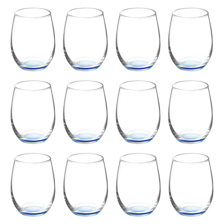 Stemless Wine Glasses by ARC 5.5 oz. Set of 12, Bulk Pack - Perfect for  Hotel, Bar, Restaurant or Lounge - Blue