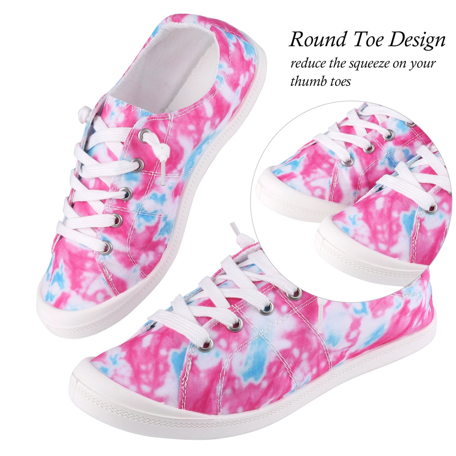 Women’s Canvas Sneakers – Low Top Lace-Up Fashion Shoes, Comfortable Slip-On Casual Walking Shoes for Everyday, Travel & Work