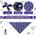 thumbnail image 2 of Paquete de 2 bandanas para perros del 4 de julio, suministros para fiestas para perros del Día de la Independencia, bufanda triangular para mascotas, pañuelo para la cabeza para mascotas, 2 of 5