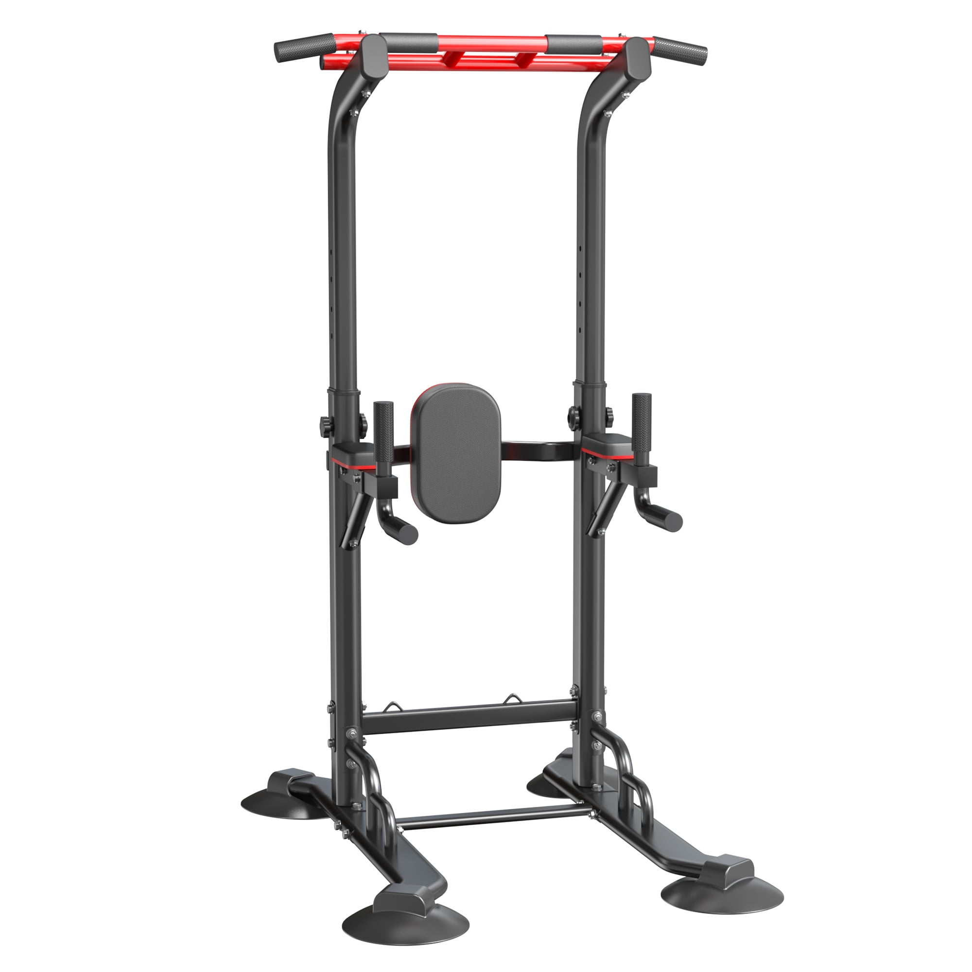 SogesPower 94.5"H Power Tower Pull Up Bar Station with Bands, 12 Adjustable Height Pull Up Bar Stand for Home Gym, Multi-Function Pull Up Dip Station Strength Training Fitness Equipment, 330LBS,Balck