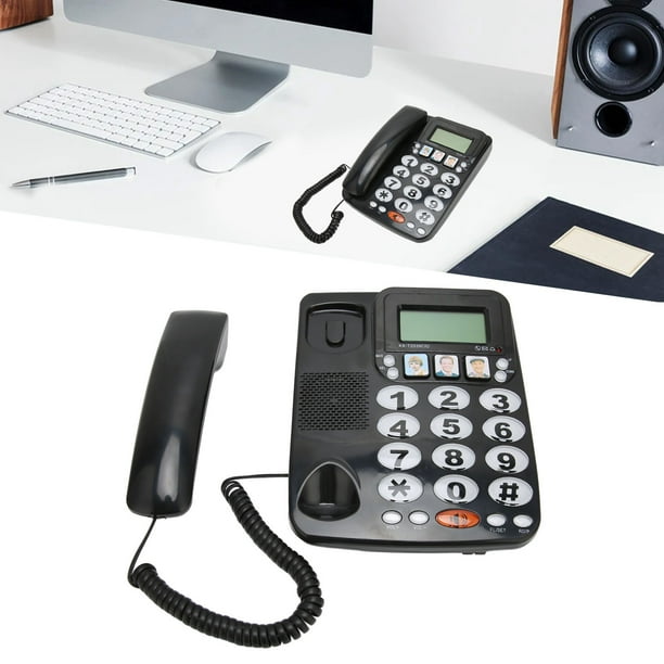 Teléfono con cable ANGGREK puerto dual de teléfonos fijos ajustable de volumen para el hogar