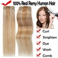 thumbnail image 5 of SEGO Blonde Clip in Human Hair Extensions Balayage One Piece Soft Straight 3/4 Full Head Hair Pieces for Women, 5 of 12