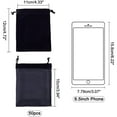 thumbnail image 3 of 50 Pcs Rectangle Velvet Pouches Gift Bags Drawstring Jewelry Coin Pouches 12x10cm Black, 3 of 9