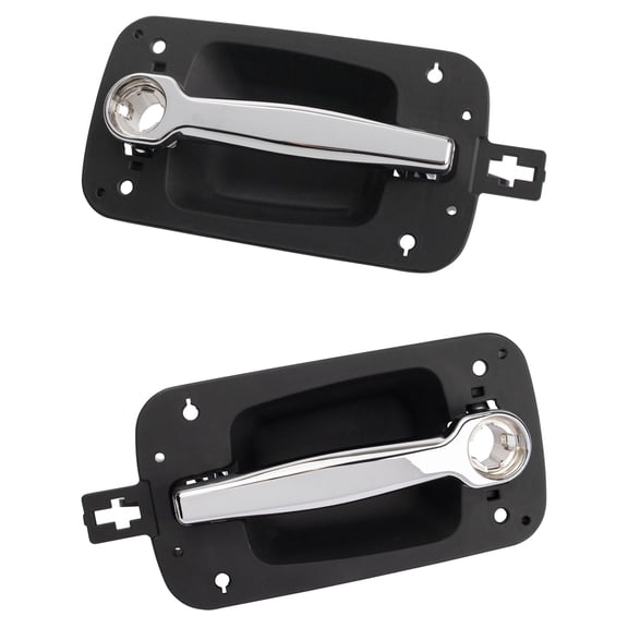 TRQ Front Exterior Door Handle Pair Chrome & Black LH RH Sides for International DHA31484