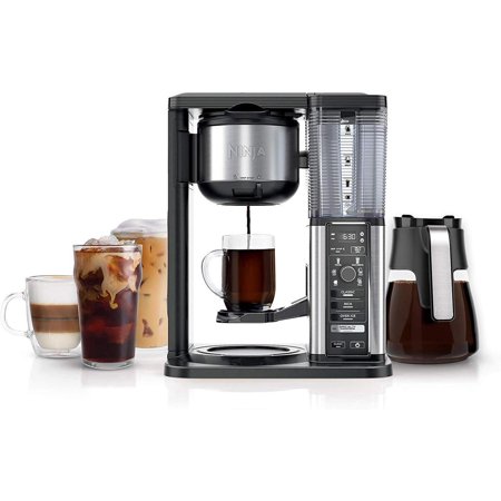Ninja CM401 Specialty Fold-Away Frother Coffee Maker, Single Serve to 10 Cup (50 oz.), Glass Carafe