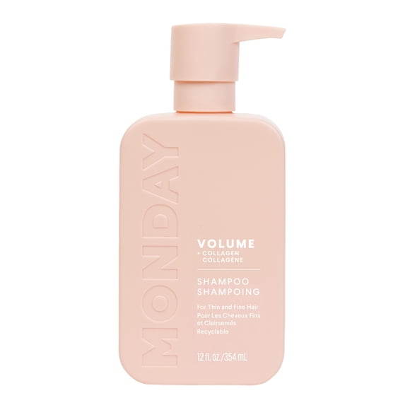MONDAY Haircare Shampooing Volumisant avec du Collagène Hydrolysé & de l'Huile de Macadamia pour les Cheveux Clairsemés, Fins & Plats