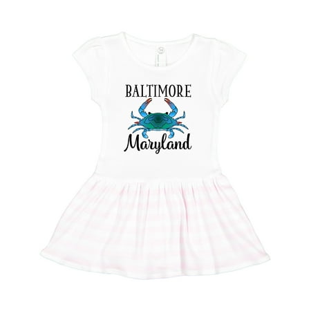 

Inktastic Baltimore Maryland Vacation Blue Crab Gift Toddler Girl Dress