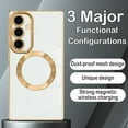 thumbnail image 2 of Magnetic for Samsung Galaxy S24 Plus Case Compatible with Magsafe [Support Wireless Charging] Shockproof Soft TPU Electroplated Protective Phone Case for Galaxy S24+ White, 2 of 14