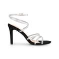 thumbnail image 3 of BLISSFUL STEP Women's Rhiness Strappy Stiletto Heels Sandals Black 7, 3 of 7