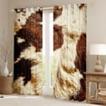 thumbnail image 2 of Homewish Vintage Cattle Hide Black Out Curtains,Rustic Farmhouse Cabin Curtains Pack of 2 (42x63 Each),Country Farm Animal Bedroom Curtains For Kids,Luxury Bedroom Decor, 2 of 6