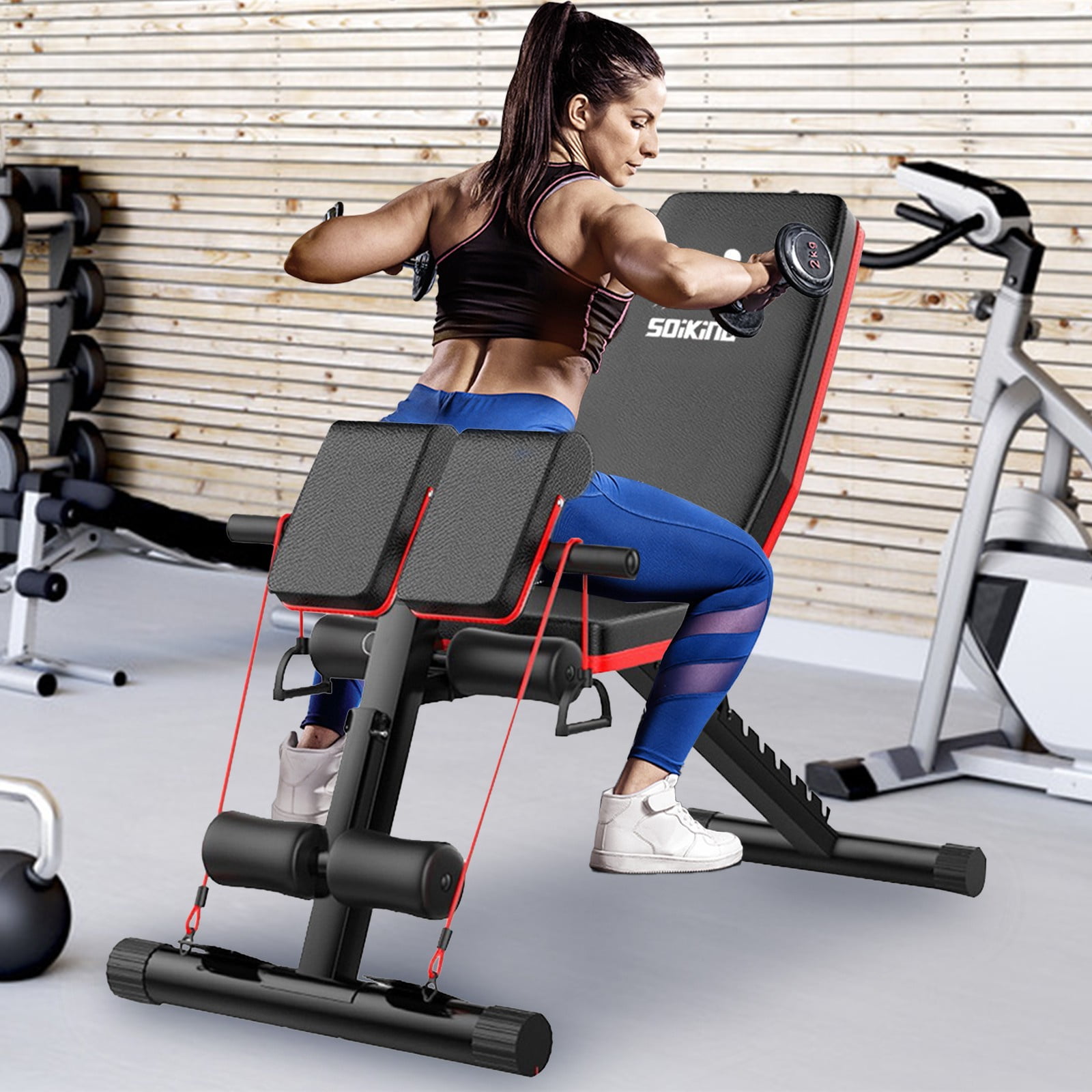 Workout Dumbbell Bench Full-Body Strength Training Exercise Equipment Adjustable 