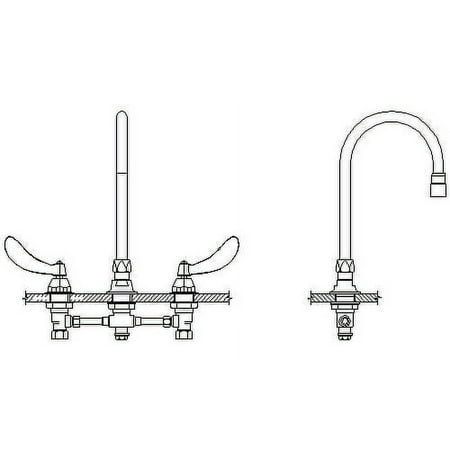 Delta 27C2934-R7 Double Handle 1.5GPM Ceramic Disc Below Deckmount Kitchen Faucet - Chrome
