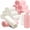 Pink +White, variant on 12PCS Fleece Throw Blankets Bulk 60 x 50 in Soft Blankets Fabric Warm Lightweight Wool Blanket Cozy Coverlet for Beds Sofas Home Wedding Season and Valentine's Day(Pink +White)