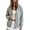 Gray, variant on Button up Hoodies for Women, Soft Fleece Hooded Sweatshirt, Lightweight Casual Solid Color Long Sleeve Fall Jackets with Side Pockets, M