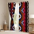 thumbnail image 3 of jejeloiu Ancient Bohemian Aztec Curtains Pack of 2 (42x84 Each),Black Red Brown Curtains Blackout For Adult, 3 of 6