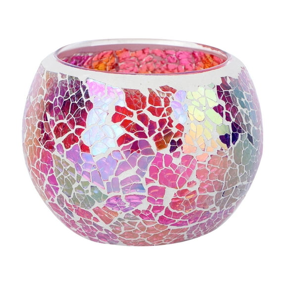 Mutably Bowl Tealight Holder Cracked Glass Votive Candleholder Decorative Scented Cup for Wedding Home Table Centerpieces ( Colorful )