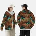 thumbnail image 6 of Balery Vintage Butterfly Green Men's Women's UPF 50+ Sun Protection Lightweight Hoodie Performance Long Sleeve Shirt for Fishing Running-Small, 6 of 9