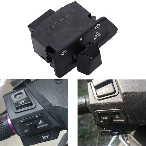 Interruptor de señal de giro para motocicleta de 2 piezas con interruptor de luz de emergencia, interruptor de señal de giro doble para scooter, ATV, ciclomotor y kart.