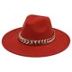thumbnail image 1 of Bolso tejido a mano y conjunto de cadena fedora de 9,5 cm para mujer y hombre, sombrero de fieltro de ala ancha, bolso de cuero con conjunto de sombrero, Invierno, 1 of 4