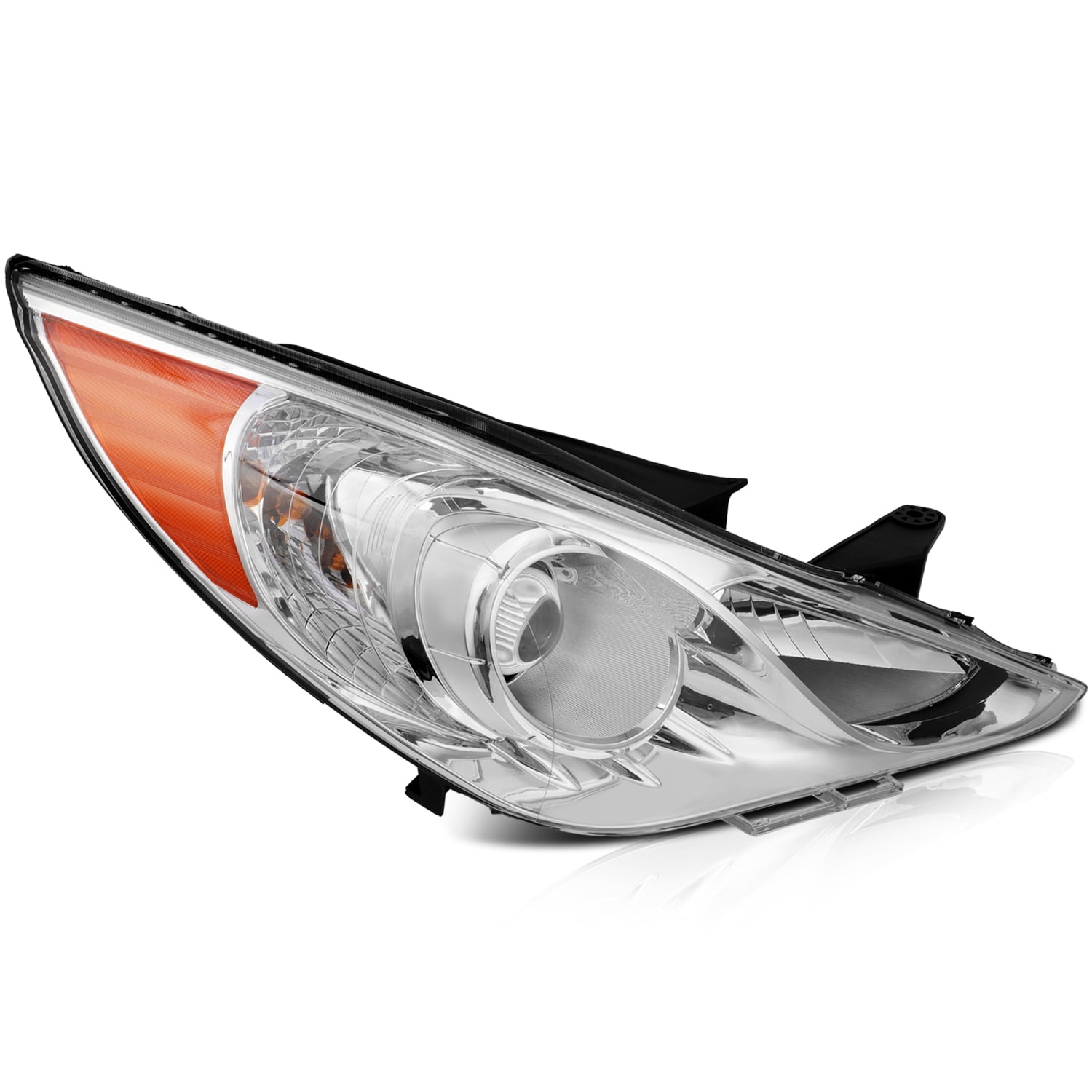 CCIYU OE-Style Headlight Assembly fit for 2011 2012 2013 2014 Hyundai Sonata Chrome Housing Amber Corner, Driver and Passenger Side