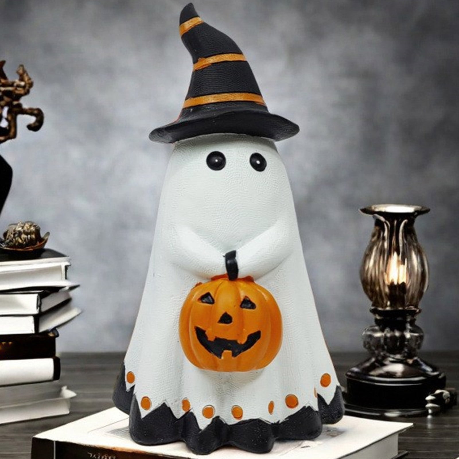 Festival Ghostly Statues Pumpkin Resin Statue Gift for Halloween Enthusiasts and Styles Lover Pumpkin Miniature