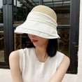 thumbnail image 2 of CoCopeaunts Womens Bucket Hat Dome Straw Hats Summer UV Protection Sun Cap Fisherman Hat Foldable Panama Cap Female Outdoor Beach Visor Hat, 2 of 6