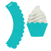 Teal Small Polka Dot Decorative Wrappers for Baking Cups and Baking Liners -24pk