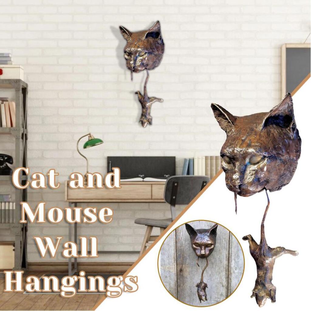 Mouse Door Knocker Sculpture Ornament, Wall home and garden Mount Statue, indoor and outdoor Decorations - image 3 of 7
