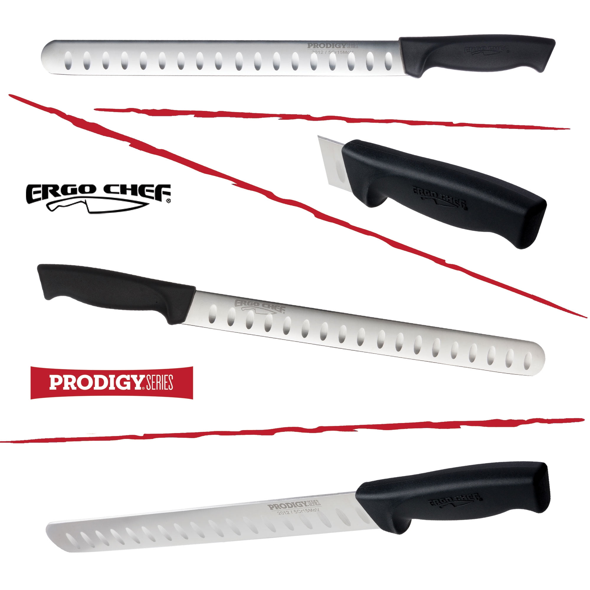 Ergo Chef Prodigy Series Sharp 12" Slicing Meat Cutting Carving Knife High Carbon Stainless Steel