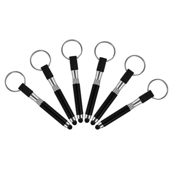 OUNONA 6PCS Universal Stylus Pen with Keychain Capacitive Touch Pen and Keyring Cute Pendant for Bags Stylus for Tablets and Phones