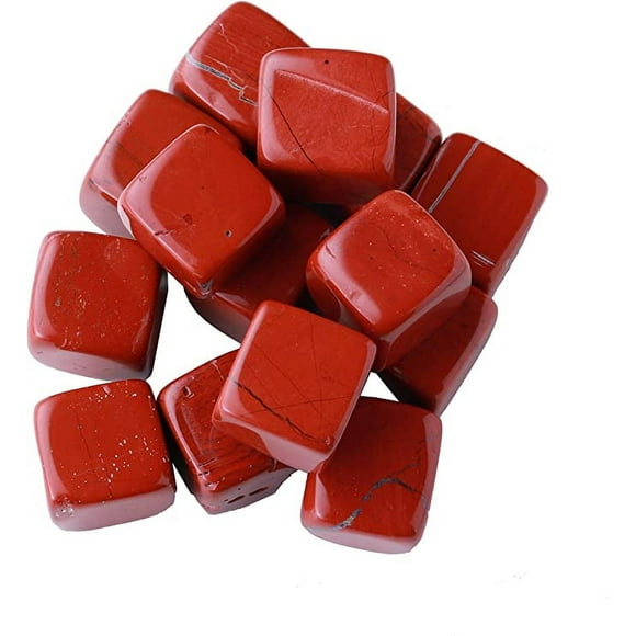 500g Natural Red Jasper Crystal Tumbled Stones 0.78" Polished Cube Crytsal Quartz for Chakra Meditation Balance Reiki Energy Gemstone Home Decoration
