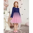 thumbnail image 5 of Arshiner Toddler Girls V Back Tutu Dress Tulle Puff Long Sleeve Wedding Birthday Party Fall Toddlers Dresses, 5 of 6