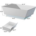 Cozy Castle White Modern Coffee Table with LED Lights, High Glossy
